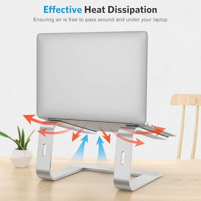 OMOTON 10-16 inch Laptop Stand TM-L2-Silver-US Aluminum Ergonomic Desk Mount