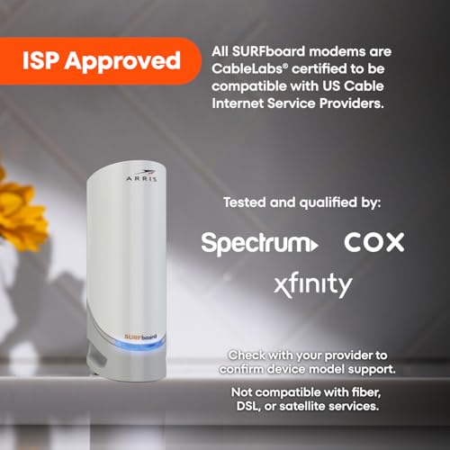ARRIS S33 Multi-Gig Cable Modem | 2.5Gbps Ethernet Connectivity | 2 Ports | Cable Internet Compatible