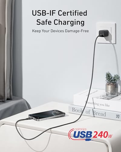 Anker 6 Feet USB Type C Cable A82E2012 Male-to-Male 240W 5 Gbps USB C to USB C