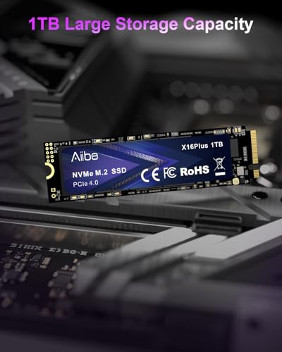 Aiibe 1TB M.2 2280 NVMe SSD PCIe 4.0 Internal Solid State Drive
