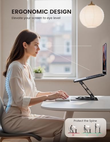 Lamicall Adjustable Laptop Stand STDL04-US-B Aluminum Small Desk Stand