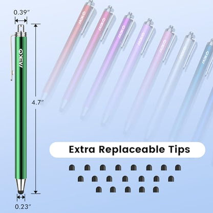 MEKO 10 Pack Thin Rubber Tip Stylus with 20 Replaceable Tips for Touchscreen Devices