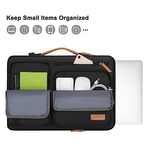 MOSISO 16 inch MO-15-FP-SOP-BRWPUHD-FTFPKT-BT-BK Zipper Laptop Shoulder Bag
