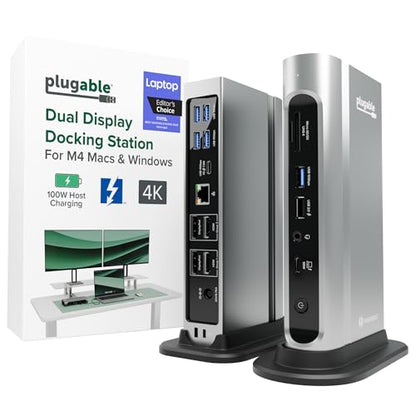 Plugable 16-in-1 TBT4-UDZ Docking Station Thunderbolt 4 100W 2XHDMI 2XDP