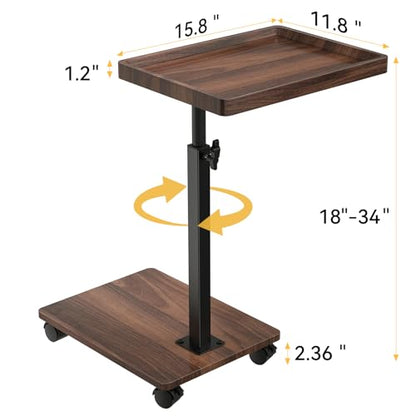 XNSDXV 30x40x50 cm A01 Walnut Brown End Table - Indoor Adjustable Height