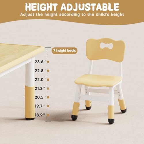 Brelley Kids Table and 2 Chairs Set BY-08 Height Adjustable Rectangular Polypropylene
