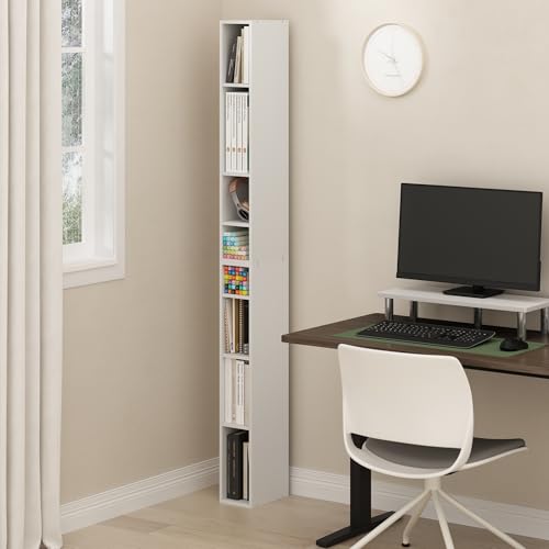 Furinno 8-Tier FULDA Bookcase 9.25 x 5.91 x 70.87 Space Saving Shelving Unit