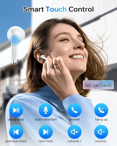 KTGEE T08 Wireless Earbuds Bluetooth 5.3 IPX7 Waterproof - 40Hrs Playback - LED Display - Touch Control - Compact Design