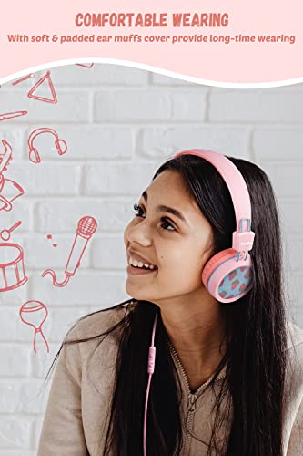 New Bee KH20 Wired Kids Headphones with HD Microphone and Volume Limiting Functionality for Educational Use