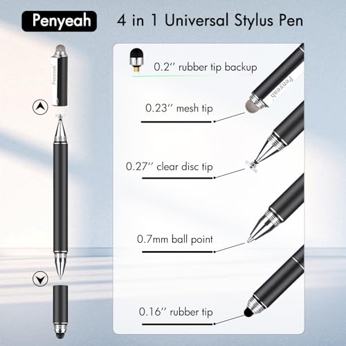 Penyeah 5.6in Stylus Pen Model 111 - Capacitive Touch Pen with 4 Tips