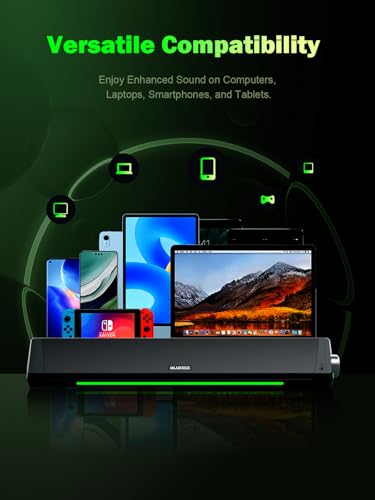 Bluedee SK010 Black 16.42 Inch Stereo Soundbar USB Powered Computer Speakers