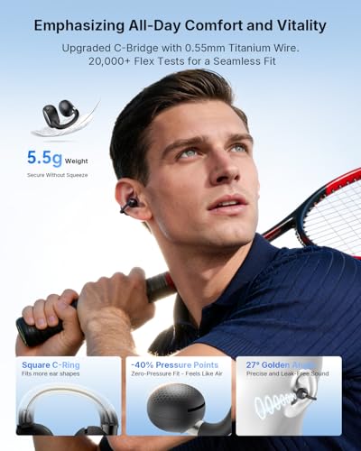 EarFun 12mm Clip 2 Bluetooth 6.0 Noise Cancelling IP55 Waterproof Open-ear Headphones