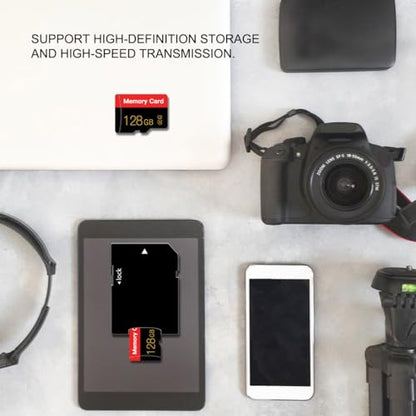 ESHAKHARE 128GB Micro TF Memory Card C10/U1/UHS-I/A1 Red 128GB*2
