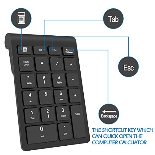 Foloda 22K-W-Numeric-Keypad H-107 Wireless Number Pad USB-A Compatible Devices