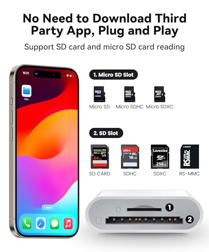 xdgeLoad USB-C 2 Slot SD Card Reader 480 Mbps Compact Adapter for SD/MicroSD Compatible with iPhone/iPad/Mac