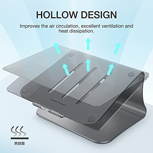 Bestand 9.44x8.85x5.51 inch Laptop Stand lo2ggggrey Ergonomic Gray Aluminum