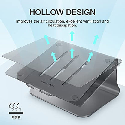 Bestand 9.44x8.85x5.51 inch Laptop Stand lo2ggggrey Ergonomic Gray Aluminum