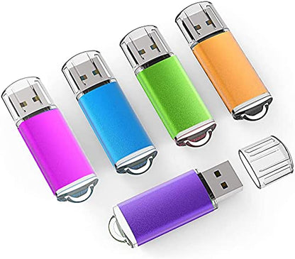 K&ZZ 64GB U215 USB 2.0 Flash Drive Multicolored 5 Pack