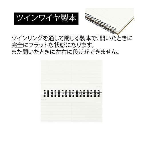 Maruman 5.83x8.27 A5 Notebook 70 Sheets 140 Pages College Ruled Micro-Perforated Wire-Bound Black