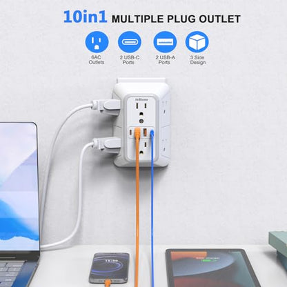 JcBlaon 6 Outlet Extender SE660-CUQ 125 Volts 15 Amps Power Strip