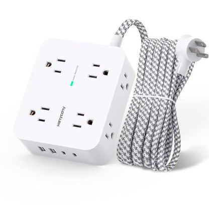 HANYCONY Surge Protector Power Strip 8 Outlets 4 USB Ports 120 Volts