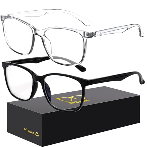 Oilway 52mm 2303 Blue Light Blocking Glasses Full Rim Composite Transparent Frame