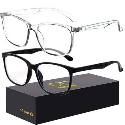 Oilway 52mm 2303 Blue Light Blocking Glasses Full Rim Composite Transparent Frame