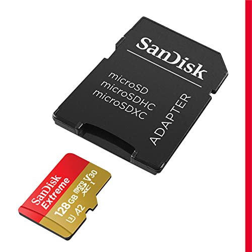 SanDisk 128GB Extreme microSDXC UHS-I Card with Adapter - SDSQXAA-128G-GN6MA
