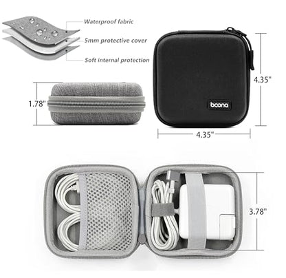 HOMEGYMFREE 4.4 x 4.4 x 1.7 inches HOMEGYMFREE Travel Organizer 3 Compartments Zipper Top Handle Black-Small-Oxford