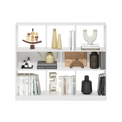 Furinno 8-Cube Shelf 24345WH - Wall Mount, Space Saving, Sturdy, Durable, White