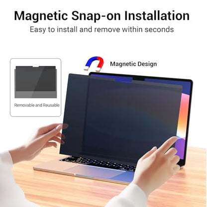 gopupu 16 Inches MacPro16 2021-2026 M1M2MM4M5 Pro Max Privacy Filter Removable Anti-Glare Screen Protector