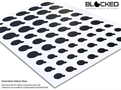 MyCamShield Black 57-Pack Tabbed Webcam Vinyl Cover - Waterproof - Matte Finish - 6 x 4 x 0.06 inches - 57 Pieces