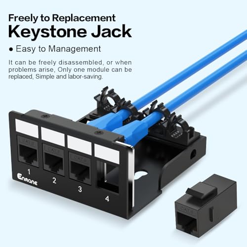 Enmane 4 Port CAT6 1000Mbps Unmanaged RJ45 Patch Panel