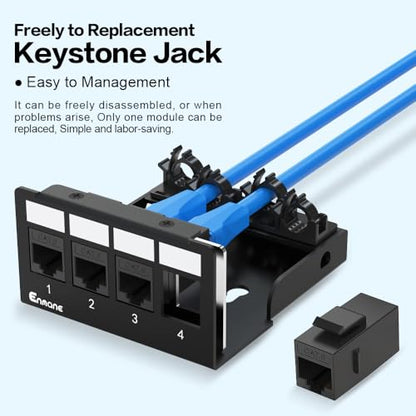 Enmane 4 Port CAT6 1000Mbps Unmanaged RJ45 Patch Panel
