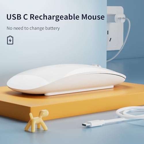 TENMOS M18-WH Bluetooth Wireless Mouse USB C 2.4G Optical 68g