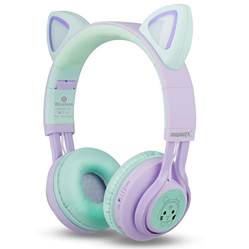 Riwbox CT-7S Wireless Headphones 40mm Speaker Bluetooth 5.3 Cat Ear Design On-Ear