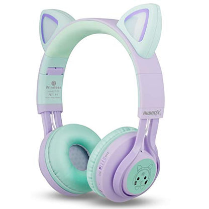Riwbox CT-7S Wireless Headphones 40mm Speaker Bluetooth 5.3 Cat Ear Design On-Ear