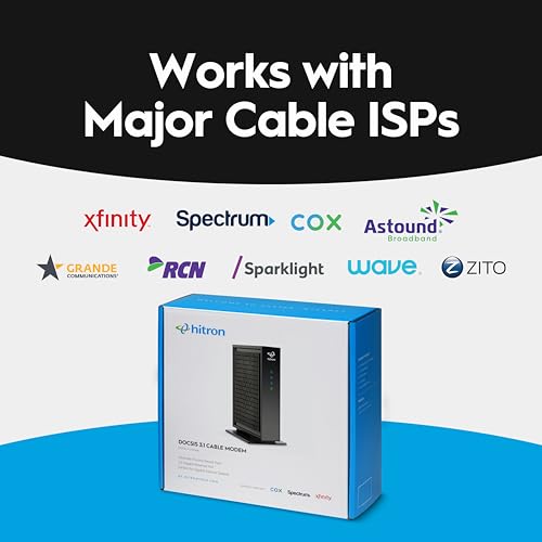 Hitron 2.5Gbps CODA56 DOCSIS 3.1 Cable Modem for High-Speed Internet Connectivity