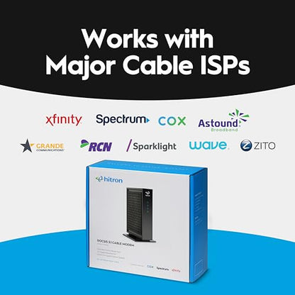 Hitron 2.5Gbps CODA56 DOCSIS 3.1 Cable Modem for High-Speed Internet Connectivity