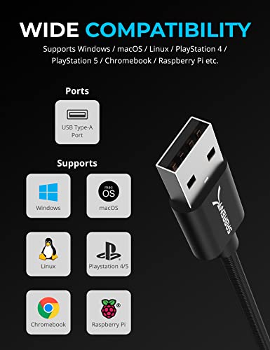 SABRENT 20-inch USB 2.0 Type A to 3.5mm Dual Function Audio Jack Adapter