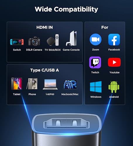 Warrky 2-in-1 USB 3.0 Capture Card WARRKY-AV-CC03 1080p 60FPS HDMI