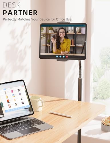 LanPavilion 12.9 inch Floor Stand Floor Stand-01 55.9 inch Adjustable Flexible Gooseneck Tablet Stand
