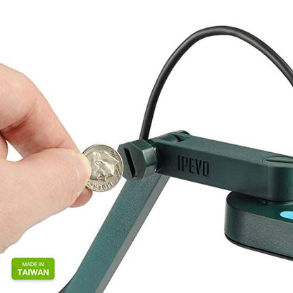IPEVO 8MP USB Document Camera V4K 1080p Automatic Exposure Green