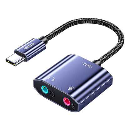 Biaze USB C HW-Y115 Audio Adapter USB C to 3.5mm Headphone Microphone Adapter