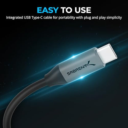 SABRENT USB Type-C to 3.5mm Audio Adapter Stereo 24-bit 96KHz External Sound Card AU-PACM