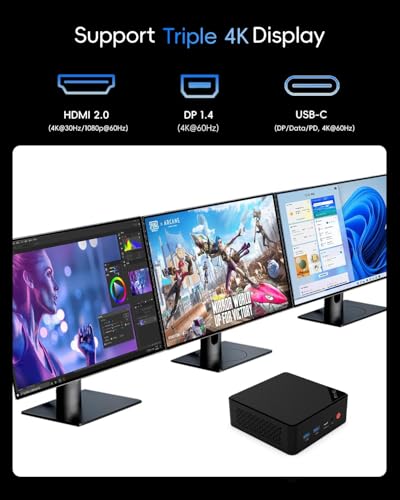 QAZIPO Mini PC JNC15 4K Display Intel Pentium Gold 6500Y 3.4GHz 16GB RAM 256GB SSD Educational Computing System