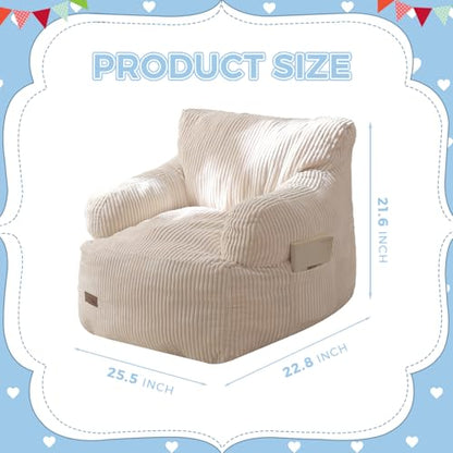 MAXYOYO Kids Bean Bag Chair, Model K01-BE, Beige