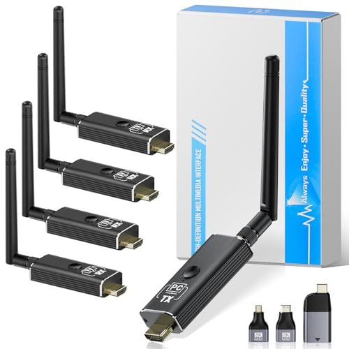 Moman Wireless HDMI Transmitter and Receiver Kit 4K Input 1080P Output Wireless Audio/Video Transmitter