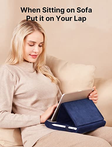 JSAUX Pillow Tablet Stand, Compatible with Multiple Devices, Adjustable Viewing Angles, Navy Blue