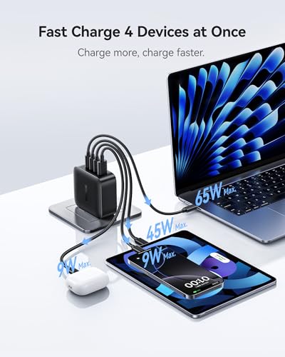 Baseus 140W E0121K USB Type C Charger, PPS Fast Charging, 4 USB Ports